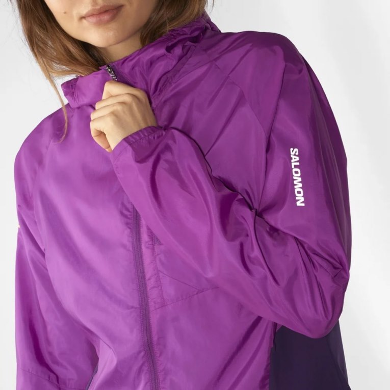 Purple Salomon Bonatti Cross Wind Women's Shell Jackets | IE BA3192